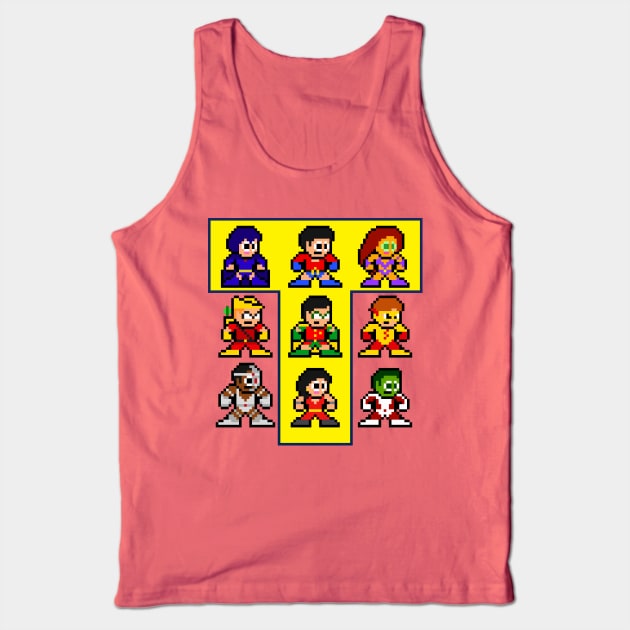 8-bit Classic Teenage Titans Tank Top by 8-BitHero